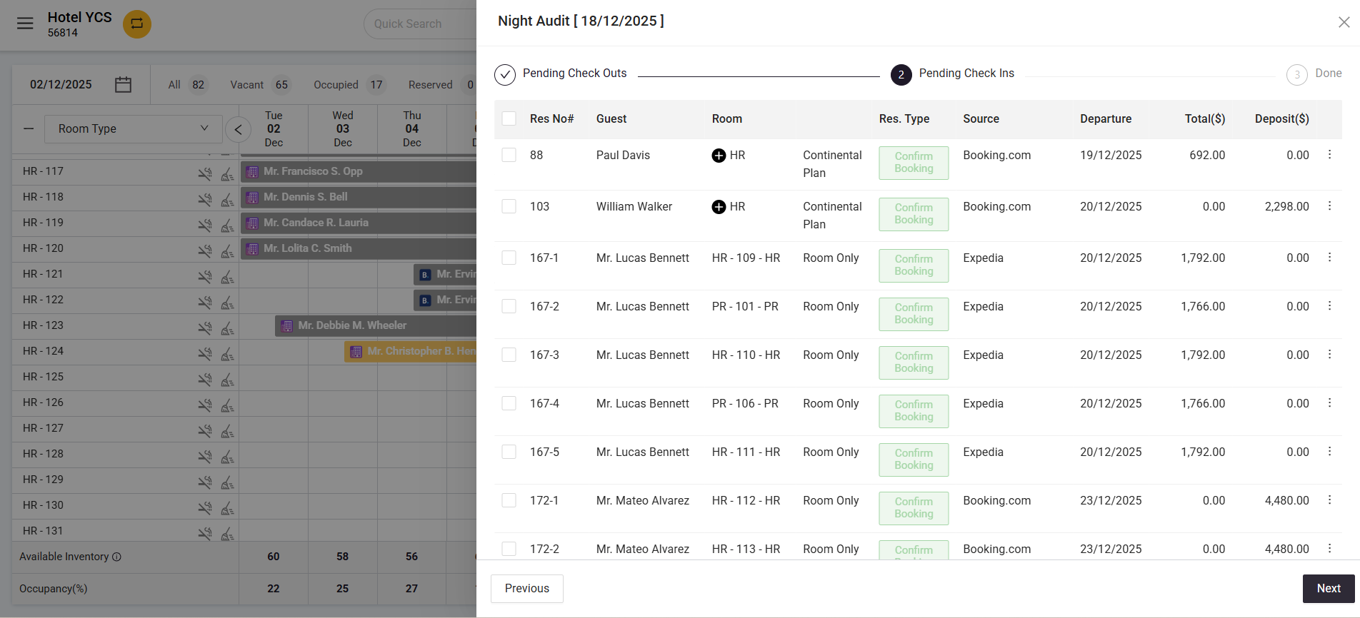 Step 2 – Pending Check Ins