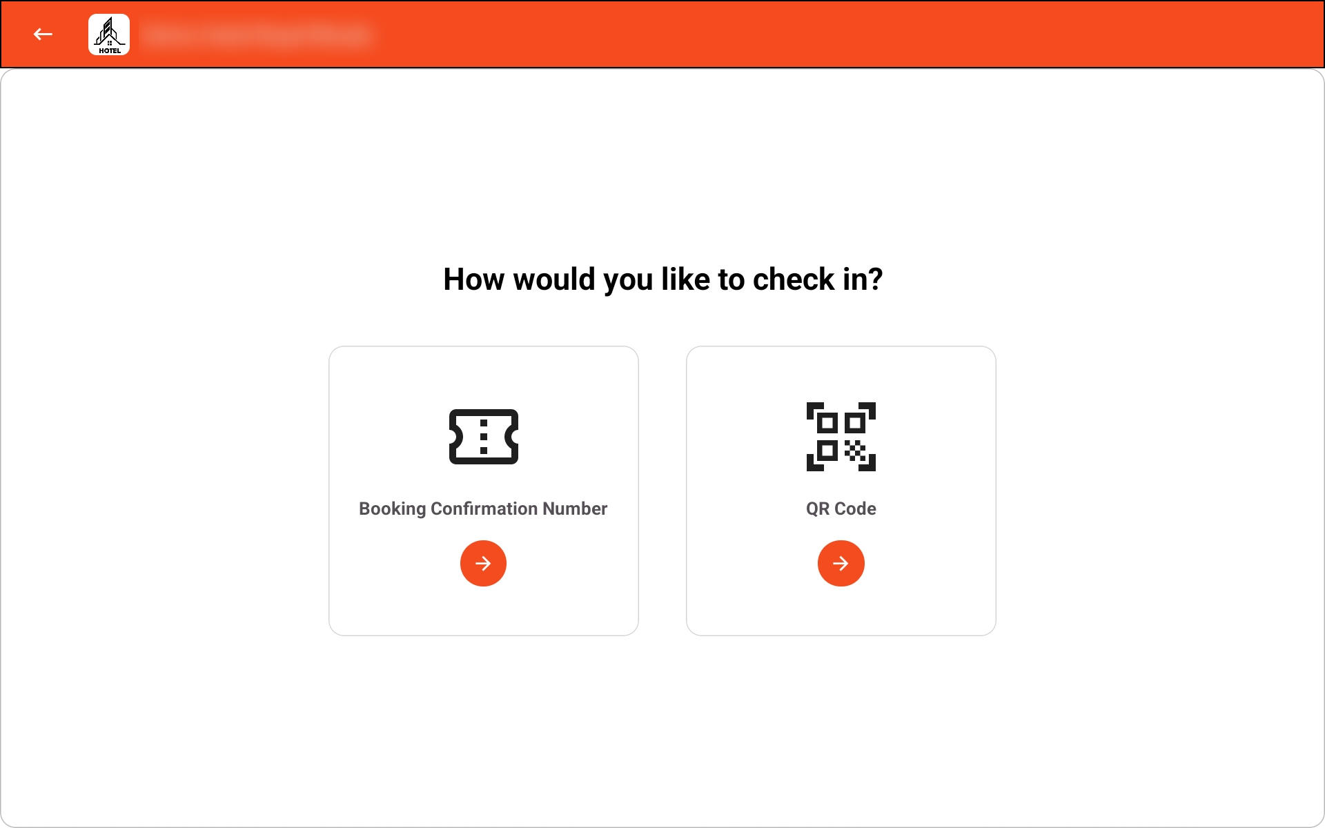 Tab view — Choosing how to check in