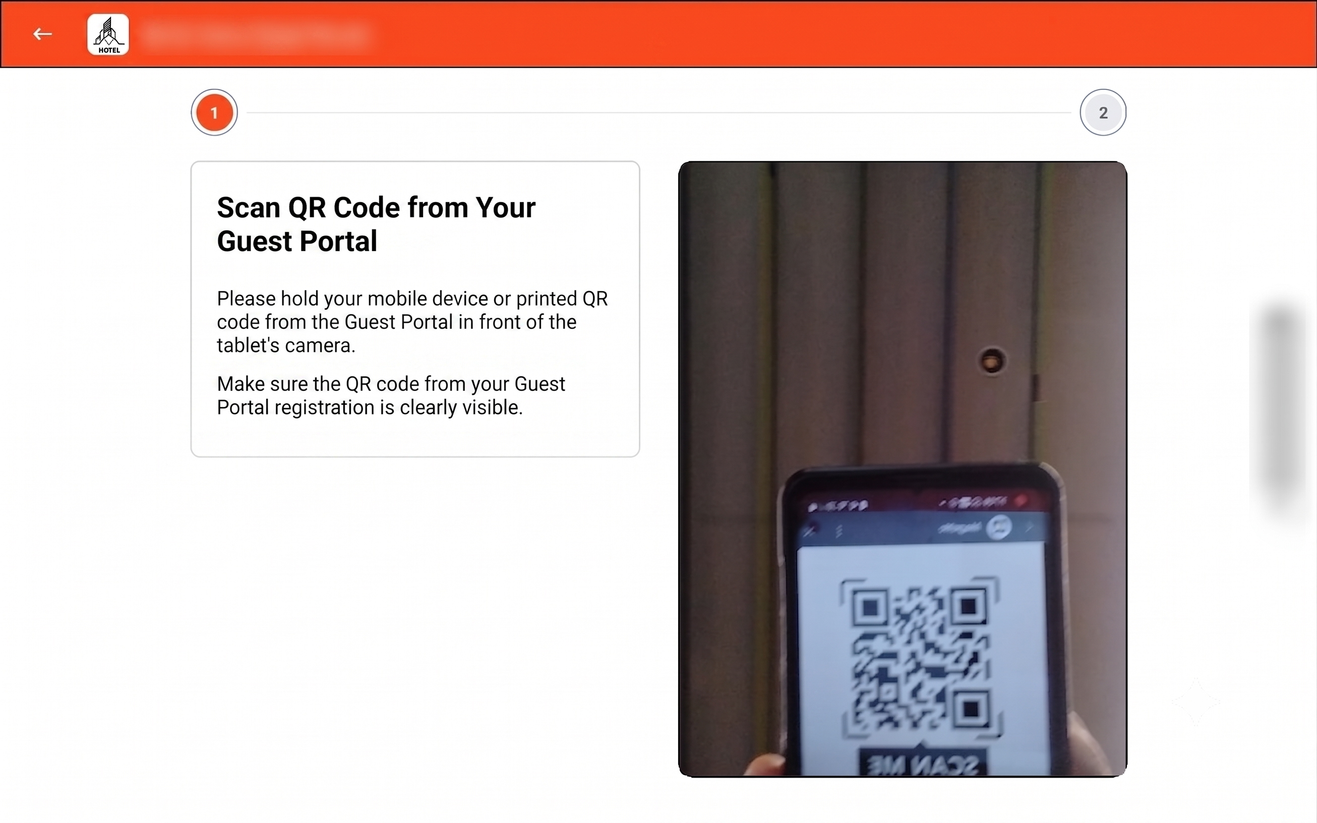 Tab view — Scanning QR Code